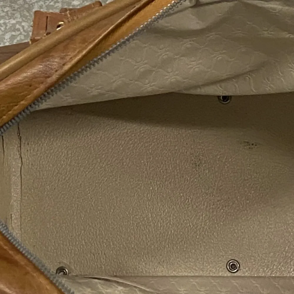 VTG, American Tourister Classic Brown Leather Travel Bag Unisex